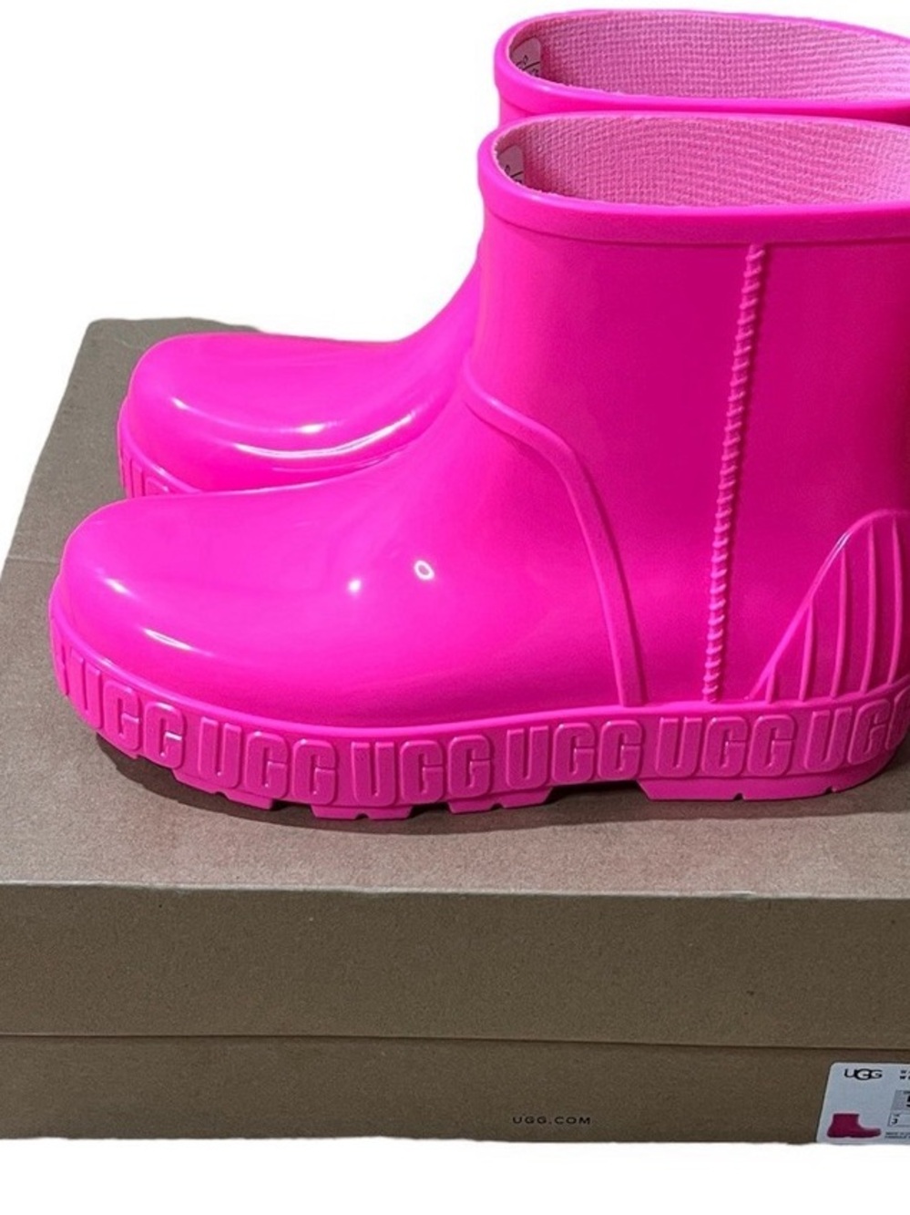 UGG Waterproof Rain Booties in Hot Pink